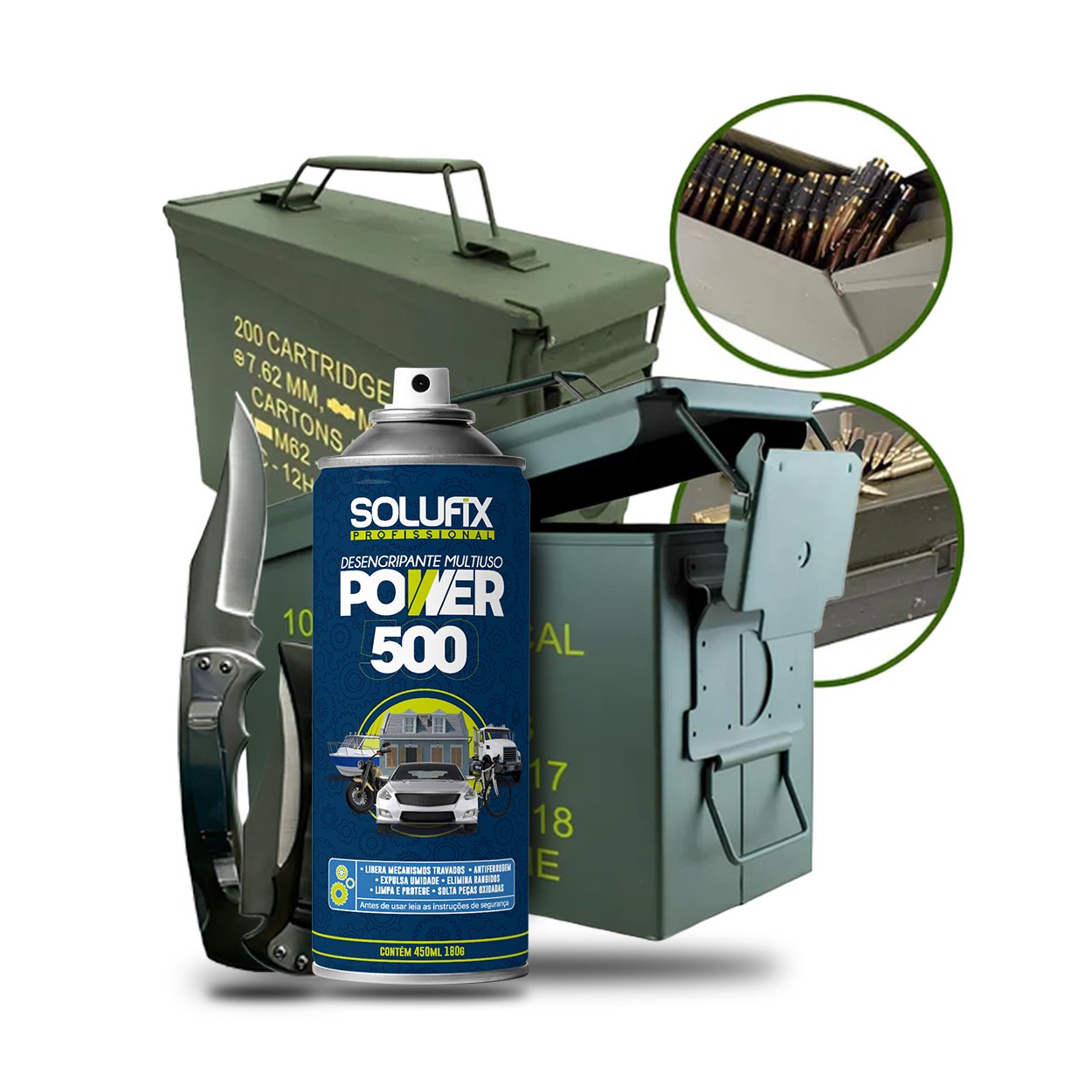 KIT 4 PEÇAS 1 CAIXA MILITAR AMMO BOX30 + 1 CAIXA BOX50 + 1