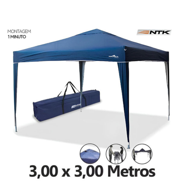 TENDA GAZEBO NTK ARTICULADA IMPERMEÁVEL 3X3M TRIXX AZUL