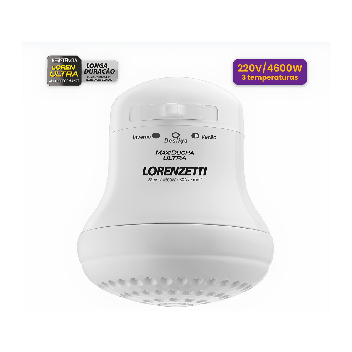 CHUVEIRO TIPO DUCHA LORENZETTI BRANCO MAXI BANHO LOREN ULTRA COM CANO ...