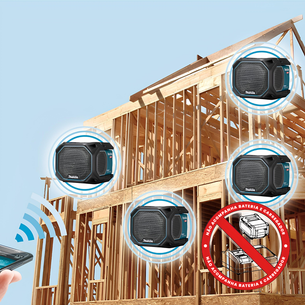 CAIXA DE SOM PORTÁTIL COM BLUETOOTH Á BATERIA E ELÉTRICA MAKITA